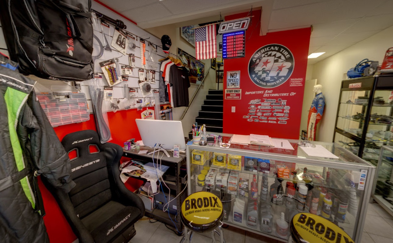 Inside the American Tire and Racing Services shop